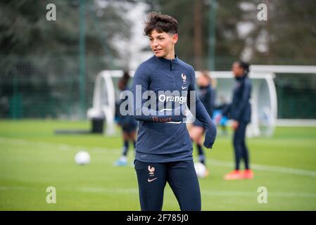 ELISA de Almeida de France lors de la formation de l'équipe féminine française le 5 avril 2021 à Clairefontaine, France - photo Melanie Laurent / A2M Sport Consulting / DPPI Banque D'Images