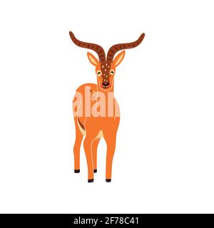 Illustration vectorielle d'une gazelle, antilope sur fond blanc isolé. Illustration de Vecteur