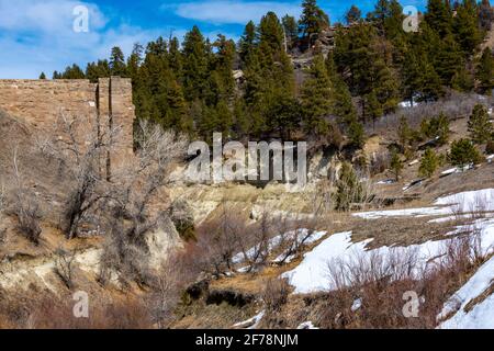 Barrage de Castlewood dans le parc national de Castlewood Canyon Banque D'Images