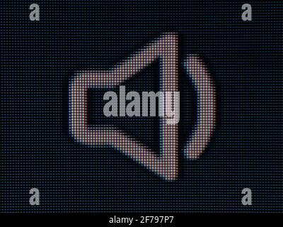 Icône de volume du haut-parleur à LED CMS RVB formant une lumière colorée. Banque D'Images