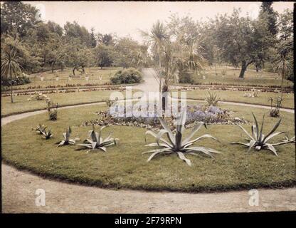 Lumières autochrome. Le parc dans le désert, Södermanland, Inkörsparti. Photographié à l'été 1913. Banque D'Images