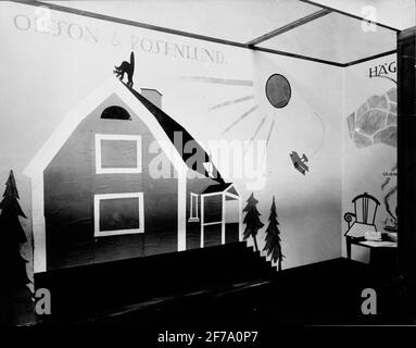 Bâtiment et séjour 'exposition à Liljevalchs Konstthall 1923.Hus de Hägersten. Olsson et Rosenlund. Banque D'Images