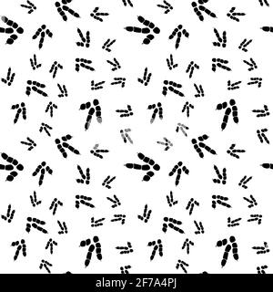 Traces d'empreinte de dinosaures. Motif sans couture minimal. Arrière-plan avec patte, griffe prédateur. Illustration de l'empreinte de dinosaure parfaite pour le textile, l'emballage et Illustration de Vecteur