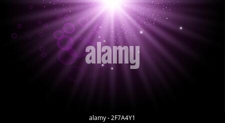 Spot Putple. Éclairage lumineux avec spots de la scène sur fond transparent. Illustration de Vecteur