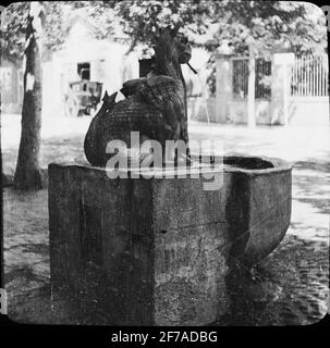 Icône SkiopT avec motifs de fontaine à Toulouse. L'image a été stockée en carton étiqueté: Höstesan 1907. Toulouse 4. Non 16. XII Banque D'Images