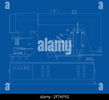 Machine CNC pour le travail des métaux. Vecteur Illustration de Vecteur