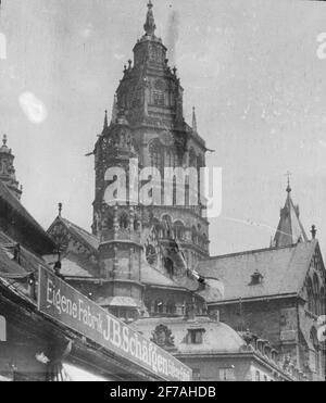 Icône de Skiopty avec motifs de Marburg ? L'image a été stockée en carton étiqueté: Le voyage en 1904. Marbourg. Banque D'Images