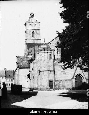 Icône SkiopT avec motifs de Schweinfurt, Kirche St. Johannes Banque D'Images