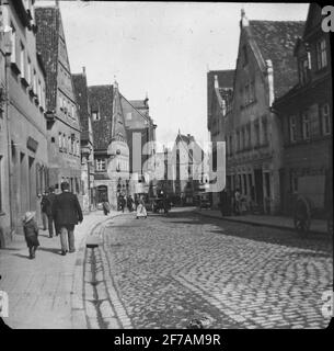 Image de Skioticone avec motifs de la rue à Ansbach. La photo a été stockée en carton étiqueté: Munich III Bamberg III Ausbach II Banque D'Images