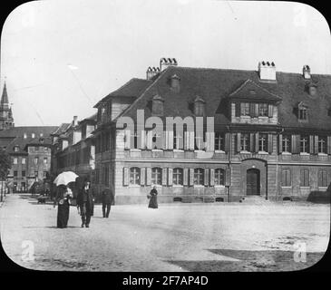 Image de Skioticone avec motifs d'Ansbach. Maison inconnue, rue inconnue. Banque D'Images