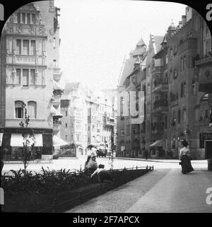 Image de Skiopticone avec motifs de Berlin. Rue inconnue. Banque D'Images