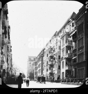 Image de Skiopticone avec motifs de Berlin. Rue inconnue. Banque D'Images