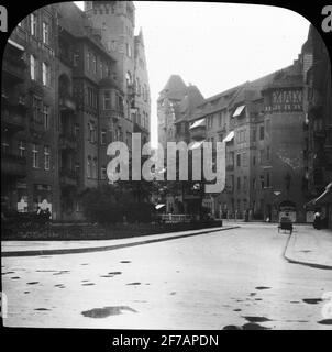 Image de Skiopticone avec motifs de Berlin. Rue inconnue. Banque D'Images