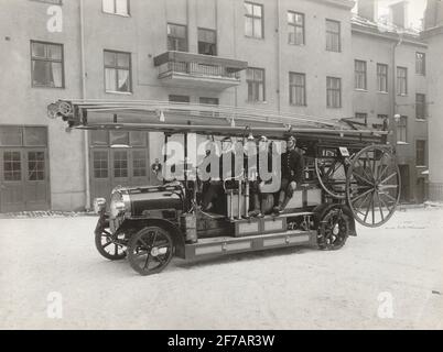 Camion d'incendie, fabriqué à Scania-Vabis. Banque D'Images