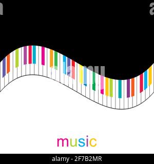 Piano avec fond de touches colorées Illustration de Vecteur