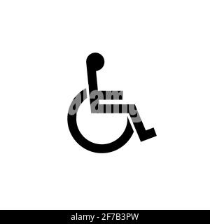 Icône de vecteur de signalisation pour handicap wc non valide. Conception de panneau pour fauteuil roulant pour accès aux toilettes désactivé Illustration de Vecteur