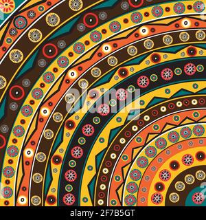 Arrière-plan coloré avec motifs ethniques africains et de fleurs Illustration de Vecteur