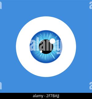Icône d'aspect vectoriel de l'œil. Globe oculaire vision bleu vue symbole boule icône isolée illustration Illustration de Vecteur