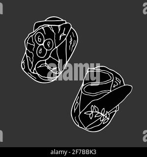 Tapas vectorielles dessinées à la main. Plat de cuisine espagnole. Design sketch élément pour menu café, bistrot, restaurant, étiquette et emballage. Illustration Illustration de Vecteur