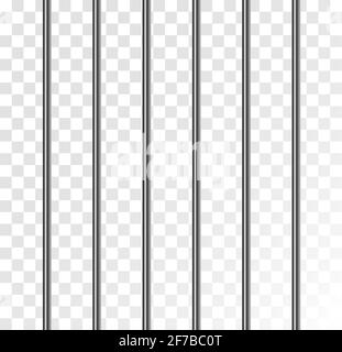 Grille cellulaire isolée à cage métallique de prison. Barres d'acier en prison sur fond transparent Illustration de Vecteur