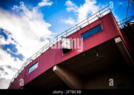 Horloge de Munich, Old Trafford, Manchester, Angleterre. Banque D'Images