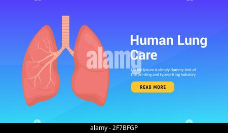 Concept de bannière de santé d'anatomie pulmonaire. Tuberculose asthme poumon humain médecin biologie Illustration de Vecteur