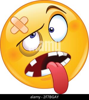 Battu ou éliminé emoji émoticon Illustration de Vecteur