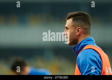 KIEV, UKRAINE - 28 MARS 2021: 19 avant Jœnior Moraes. Le match de football du groupe de qualification D de la coupe du monde 2022 Ukraine contre Finlande Banque D'Images