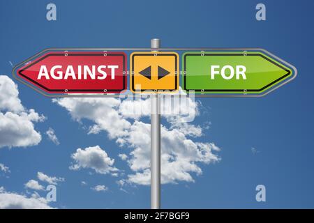 Contre pour l'illustration de la flèche de signalisation routière du plan A B concept Banque D'Images