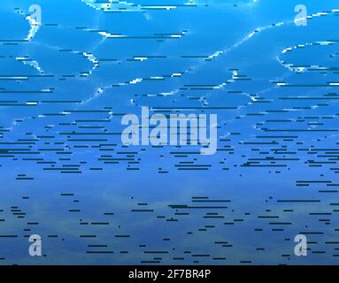 Mer sous-marine océan eau fond. Aquarium vectoriel sous les rayons de surface profonds Illustration de Vecteur