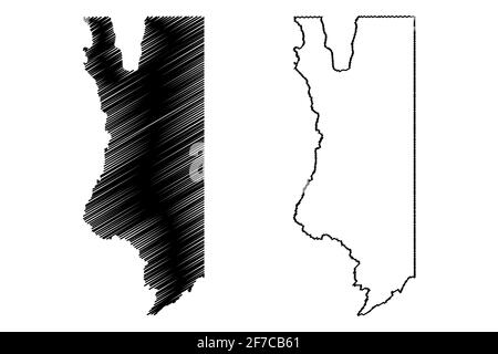 Rich County, État de l'Utah (comté des États-Unis, États-Unis d'Amérique, États-Unis, États-Unis, États-Unis) carte illustration vectorielle, scribble sketch carte riche Illustration de Vecteur