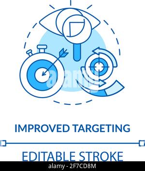 Icône de concept bleu de ciblage améliorée Illustration de Vecteur