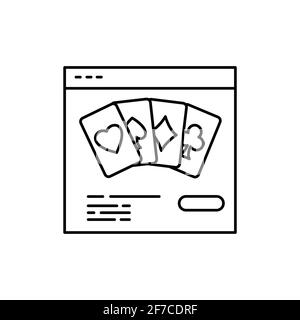 Icône de ligne couleur de casino en ligne. Pictogramme pour page Web, application mobile, Promo. Élément de conception UI UX GUI. Contour modifiable. Illustration de Vecteur