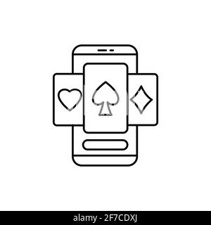 Icône de ligne couleur de casino en ligne. Pictogramme pour page Web, application mobile, Promo. Élément de conception UI UX GUI. Contour modifiable. Illustration de Vecteur