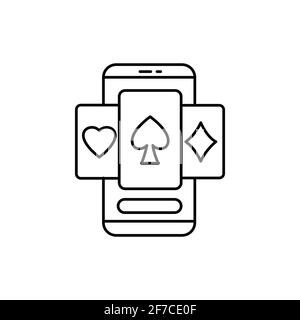 Icône de ligne couleur de casino en ligne. Pictogramme pour page Web, application mobile, Promo. Élément de conception UI UX GUI. Contour modifiable. Illustration de Vecteur