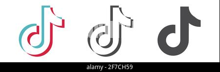 Jeu d'icônes Tik Tok. Réseaux sociaux. Logo Tik Tok. Illustration vectorielle isolée sur fond blanc Illustration de Vecteur