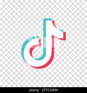 Icône Tik Tok. Médias sociaux. Logo Tik Tok. Illustration vectorielle isolée sur fond transparent. Illustration de Vecteur