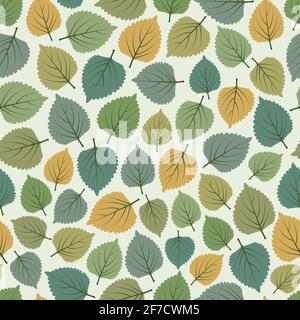 Motif fleuri tendance sans couture à motif vectoriel de feuilles exotiques tropicales. Automne artistique feuillage répétition texture arrière-plan pour textile Illustration de Vecteur