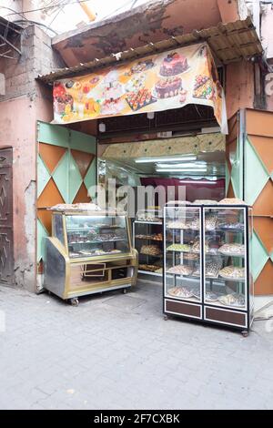 Pâtisserie à Marrakech, Maroc Banque D'Images