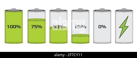 Illustration du niveau de charge de la batterie Banque D'Images