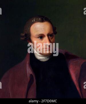 Patrick Henry. Portrait de l'avocat américain et père fondateur, Patrick Henry (1736-1799) par George Matthews Harding, huile sur toile, 1883 (d'après Thomas Sulli) Banque D'Images