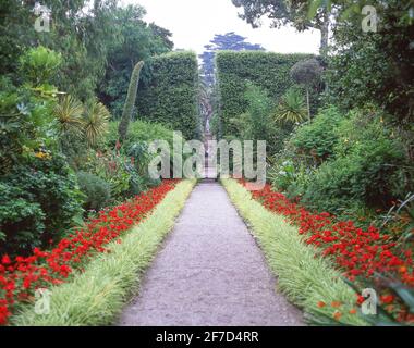 Jardins de l'abbaye de Tresco, Tresco, Îles Scilly, Cornwall, Angleterre, Royaume-Uni Banque D'Images