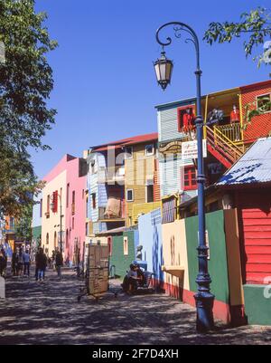 Bâtiments aux couleurs vives, rue Caminito, la Boca, Buenos Aires, Argentine Banque D'Images