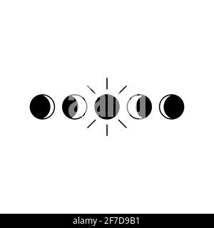 Tatouage astrologique avec soleil et lune. Illustration vectorielle Illustration de Vecteur