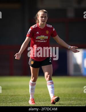 Crawley, Royaume-Uni. 04e avril 2021. Ella Toone de Man Utd lors du match FAWSL entre Brighton et Hove Albion Women et Manchester United Women au People's Pension Stadium, Crawley, Angleterre, le 4 avril 2021. Photo d'Andy Rowland. Crédit : Prime Media Images/Alamy Live News Banque D'Images