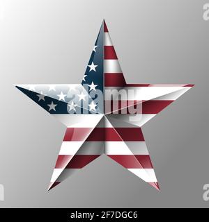L'étoile des États-Unis dans les couleurs nationales de l'Amérique. Jour de l'indépendance. Illustration vectorielle. jour du souvenir Illustration de Vecteur