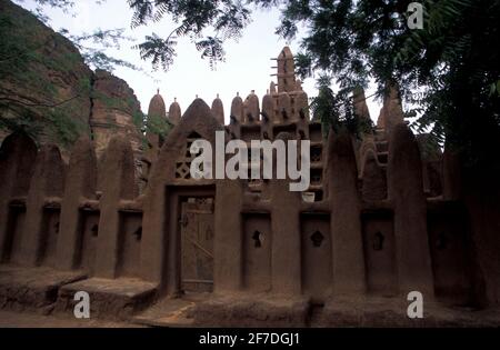 Mosquée à Teli, pays Dogon, Mali Banque D'Images