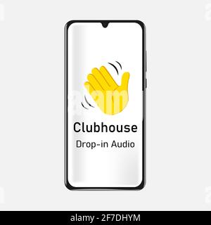 Icône main pour inviter dans le réseau social Clubhouse. Illustration de Vecteur