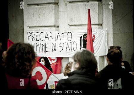 Grève des travailleurs scolaires Pise Italie le 2021 mars Banque D'Images