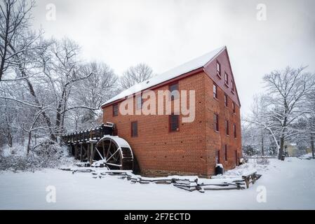 L'usine Colvin Run de Great Falls, en Virginie, est la seule usine opérationnelle du XIXe siècle encore présente dans la région métropolitaine de DC. Banque D'Images